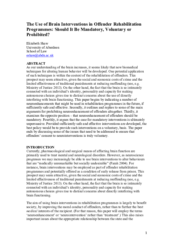 What works in the rehabilitation of offenders essay picture