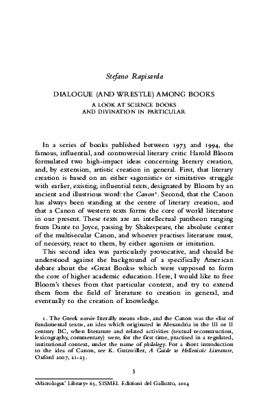 Dialogue (and Struggle) among Books. A Look at Science Books and Divination in Particular,  selected pages