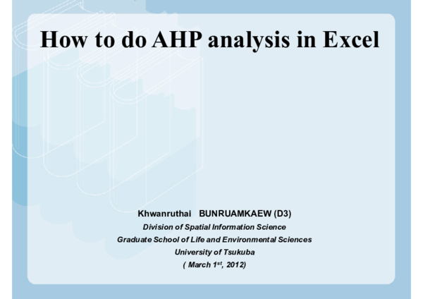 (PDF) AHP METHOD