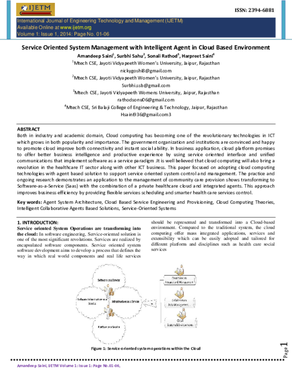 (PDF) Service Oriented System Management with Intelligent Agent in ...