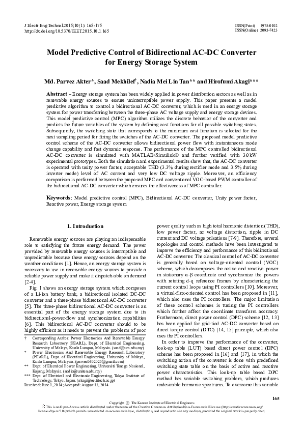(PDF) Model Predictive Control of Bidirectional AC-DC Converter for ...