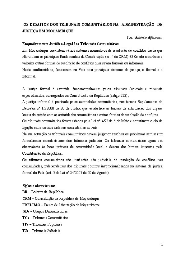Constituicao Da Republica De Mocambique Pdf