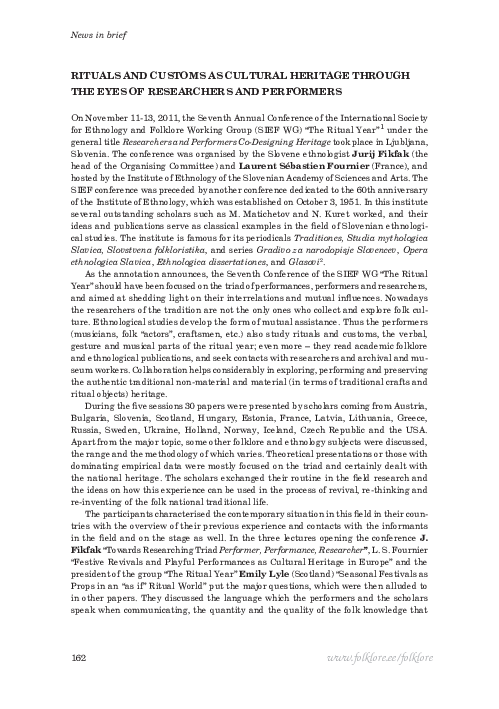 (PDF) Rituals and customs as cultural heritage through the eyes of ...