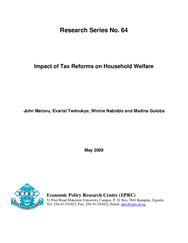 (PDF) Impact of Tax Reforms on Household Welfare