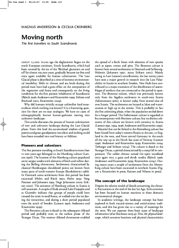 Moving north – The first travellers to South Scandinavia. 