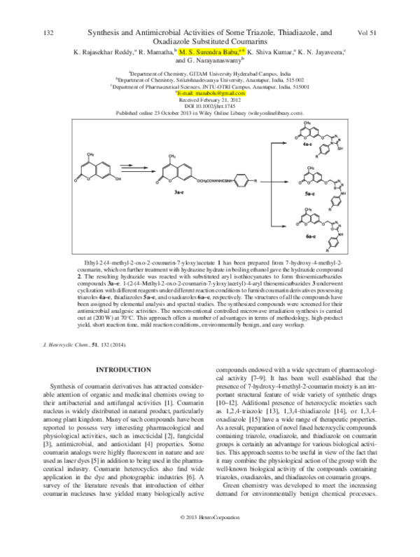 (PDF) Synthesis and Antimicrobial Activities of Some Triazole ...