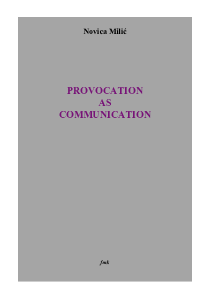 (PDF) Provocation As Communication
