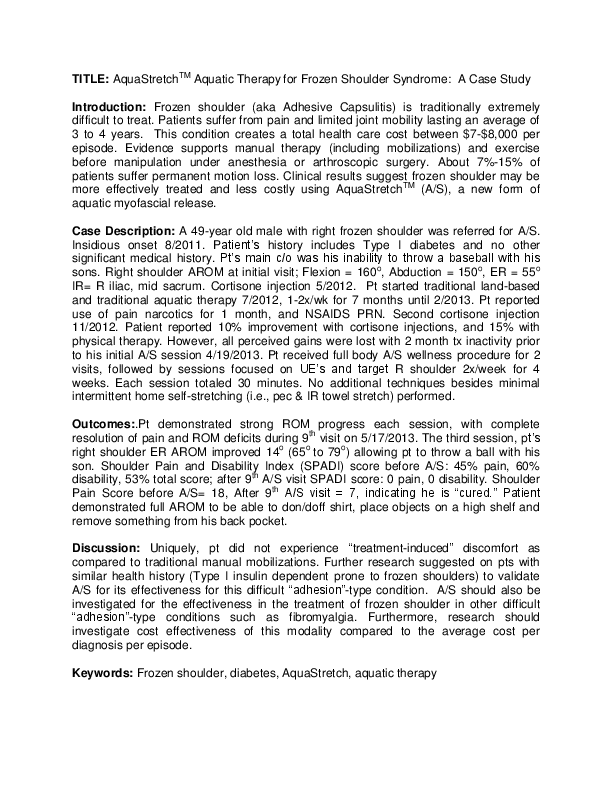 Aquatic therapy essay 07 picture