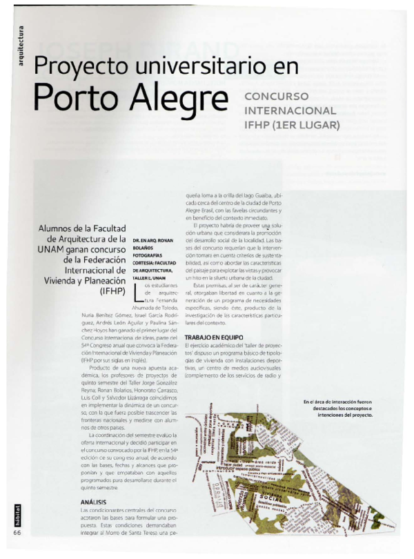 (PDF) Proyecto Universitario en Porto Alegre. Concurso Internacional ...