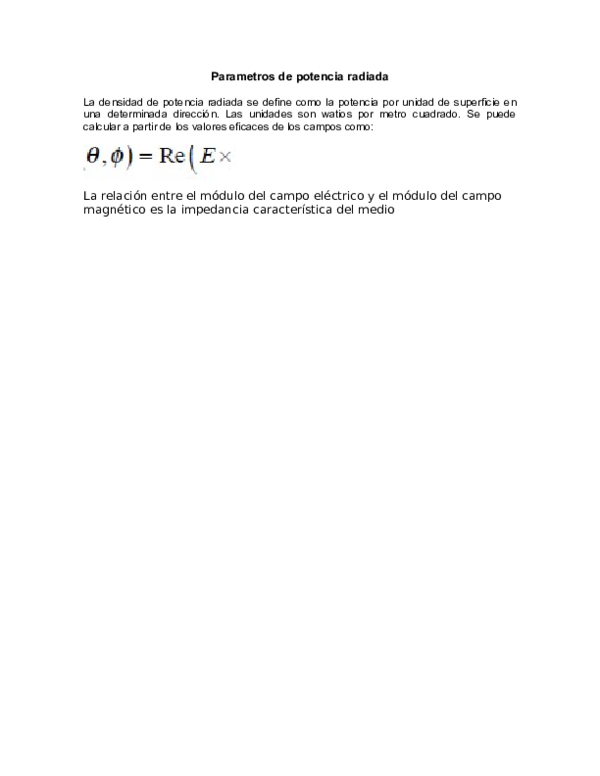 (DOC) Parametros de potencia radiada