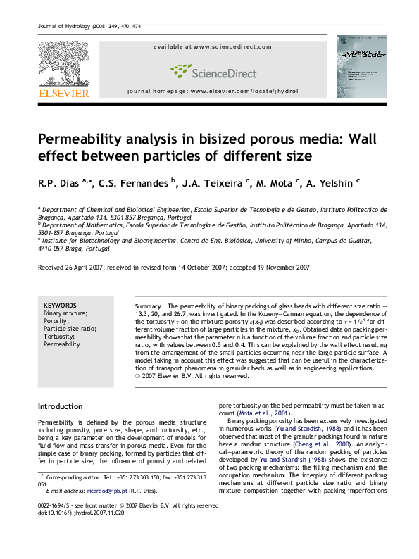 (PDF) Permeability analysis in bisized porous media: Wall effect ...