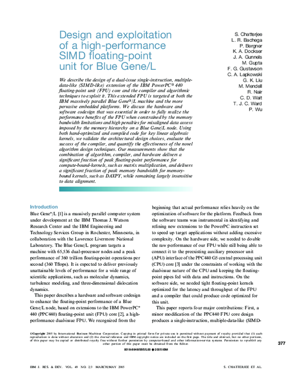Design and exploitation of a high-performance SIMD floating-point unit ...