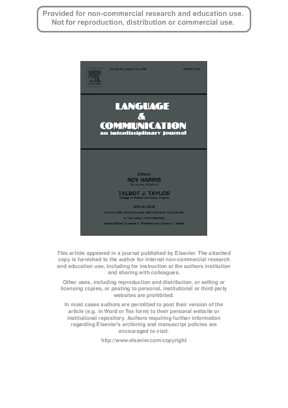 (PDF) Introduction: Reflecting on language and culture fieldwork in the ...