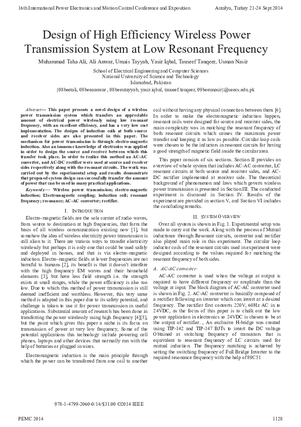 (PDF) Design of high efficiency wireless power transmission system at ...