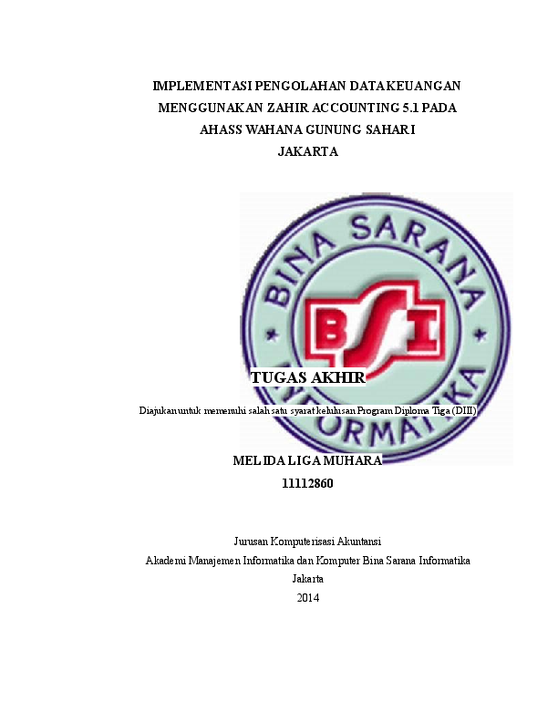 Contoh Makalah Zahir Bsi