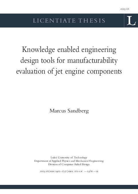(PDF) Knowledge enabled engineering design tools for manufacturability ...