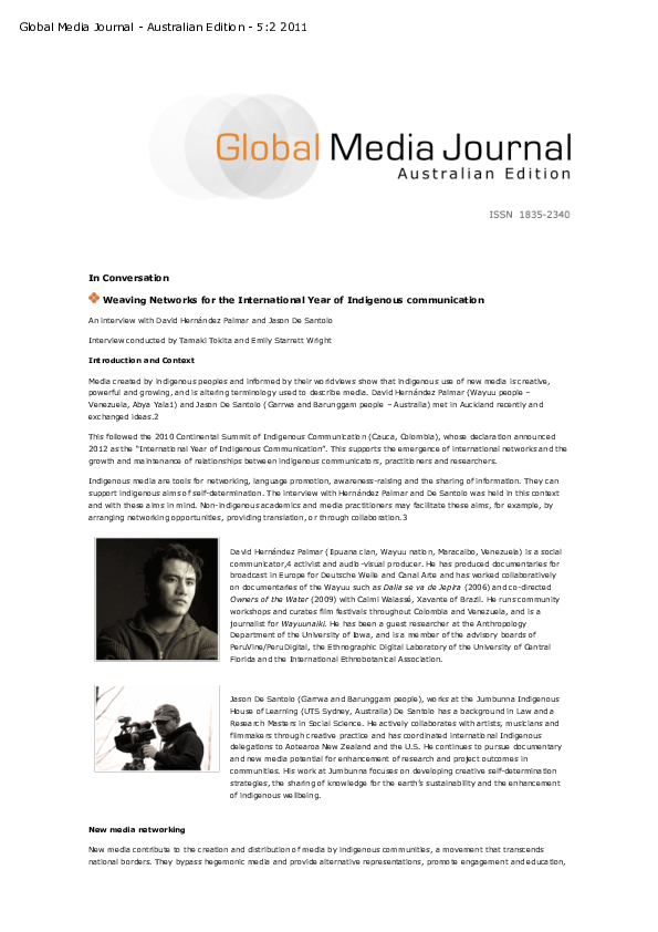 (PDF) Weaving Networks for the International Year of Indigenous ...