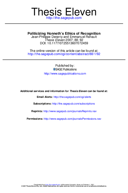 Thesis eleven honneth 06 image