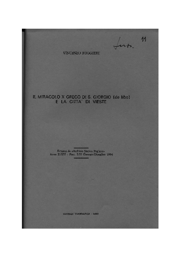 (PDF) Il miracolo X greco di S. (de libo) e la città di Vieste