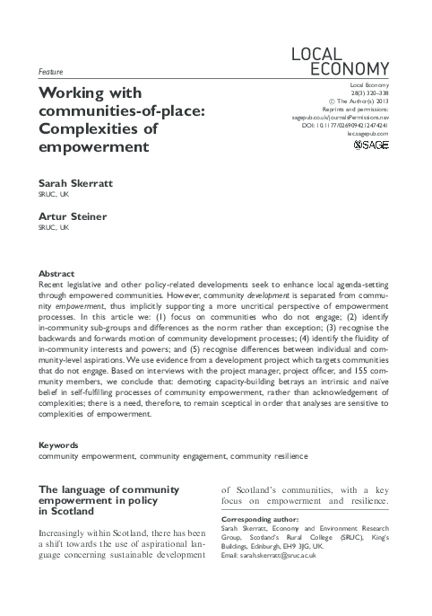 (PDF) The contribution of rural businesses to community resilience