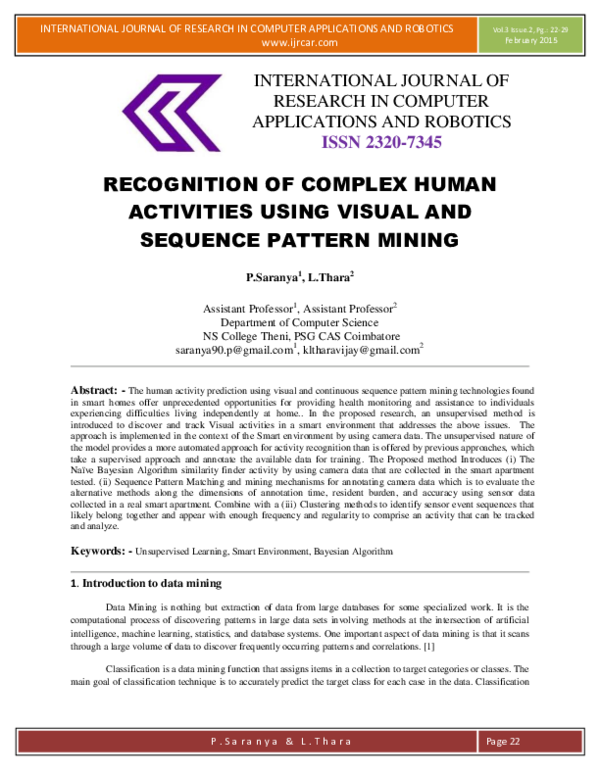  pdf recognition of complex human activities using visual and sequence