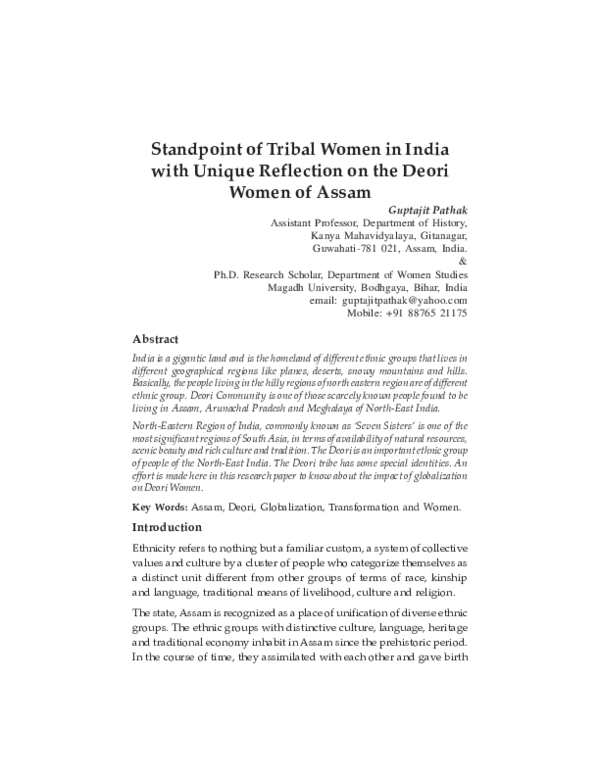 (PDF) Standpoint of Tribal Women in India with Unique Reflection on the ...