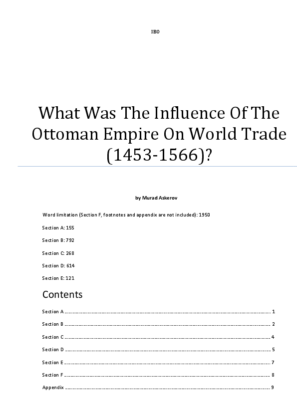 (PDF) What Was The Influence Of The Ottoman Empire On World Trade (1453