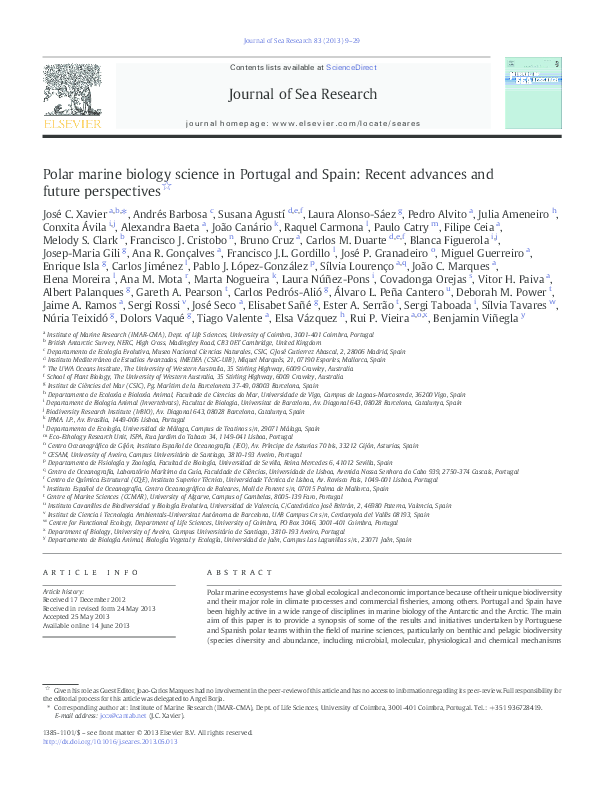 (PDF) Polar marine biology science in Portugal and Spain Recent