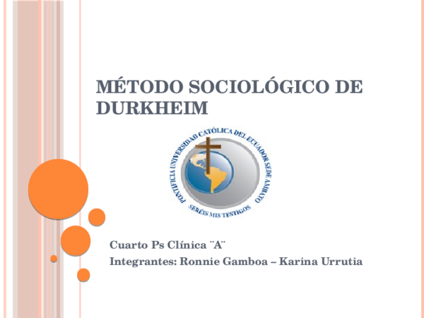 (PPT) METODO SOCIOLOGICO DE DURKHEIM