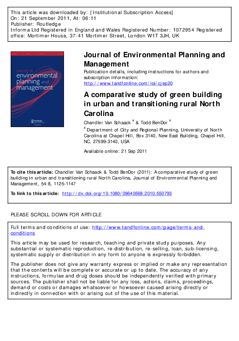 (PDF) A comparative study of green building in urban and transitioning ...