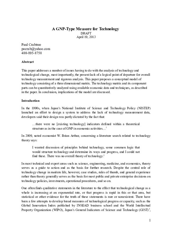 (DOC) A GNP-Type Measure for Technology