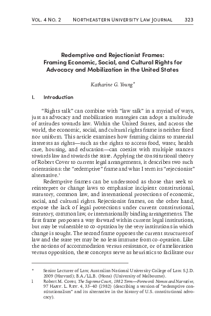 (PDF) Redemptive and Rejectionist Frames: Framing Economic, Social, and ...