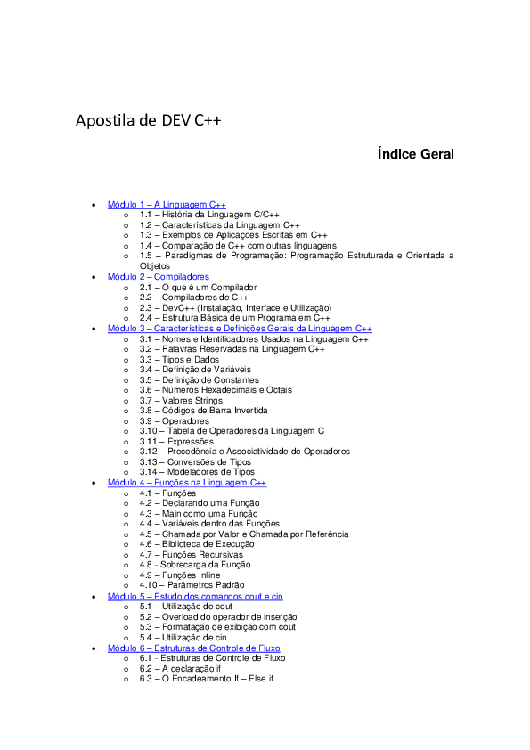 (PDF) Apostila de DEV C