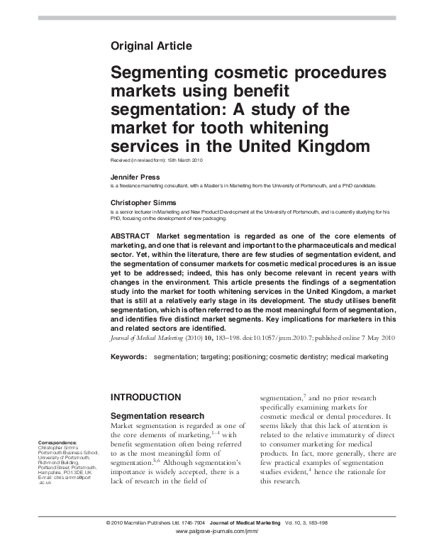 Usage rate segmentation example picture