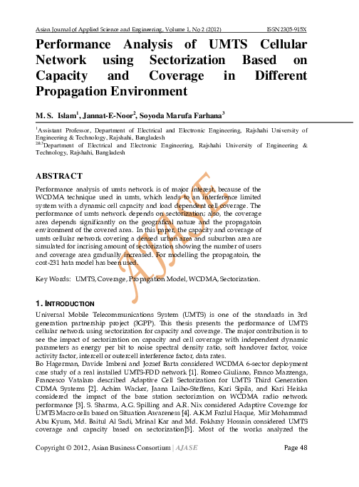 (PDF) Performance Analysis of UMTS Cellular Network using Sectorization ...