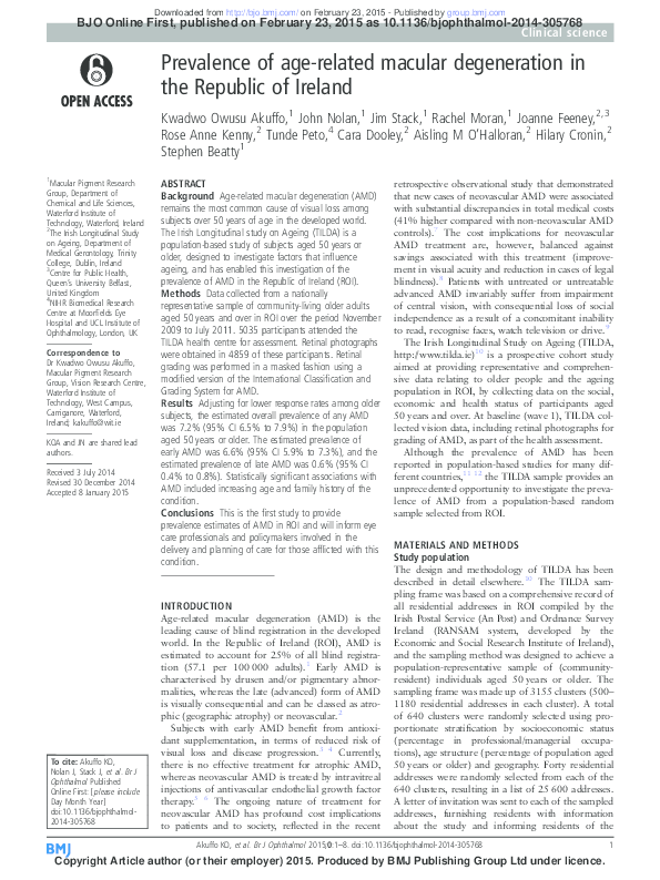 (PDF) Prevalence of age-related macular degeneration in the Republic of ...