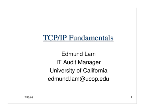 (PDF) TCP/IP Fundamentals