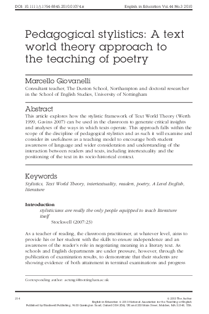 Text World Theory: An Introduction
