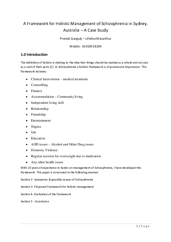 Schizophrenia case study nursing image