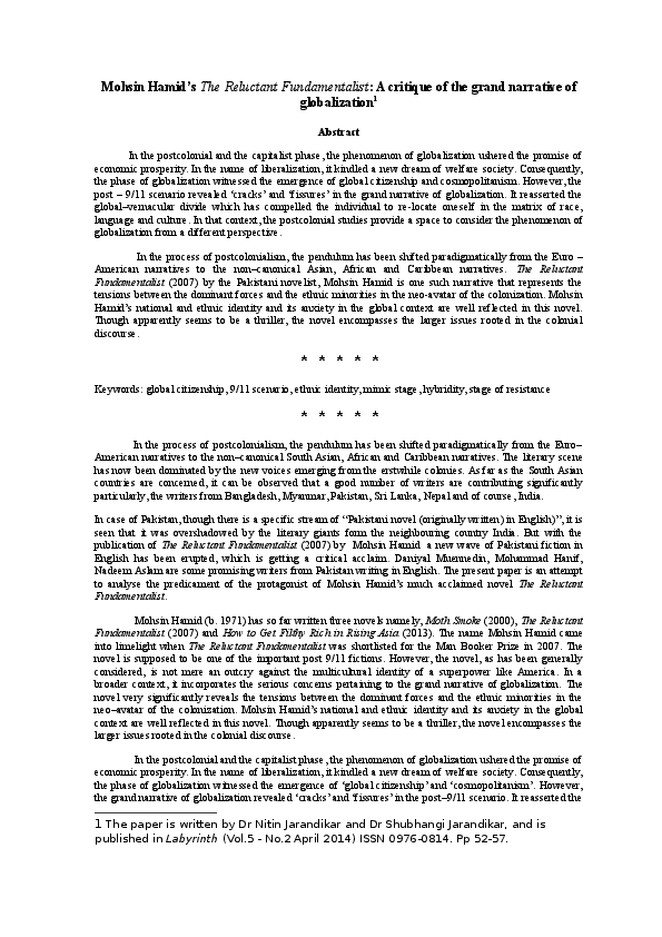 The reluctant fundamentalist summary image