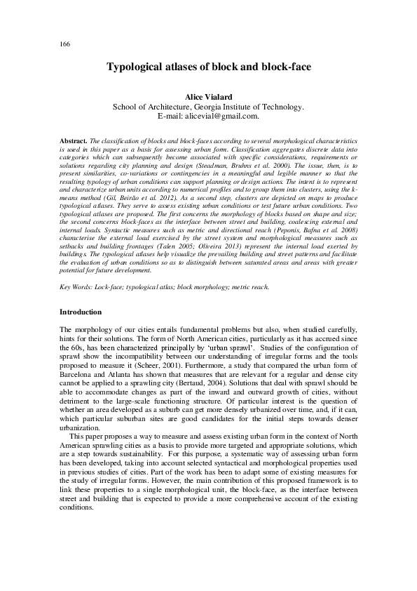 (PDF) Typological atlases of block and blockface Alice Vialard