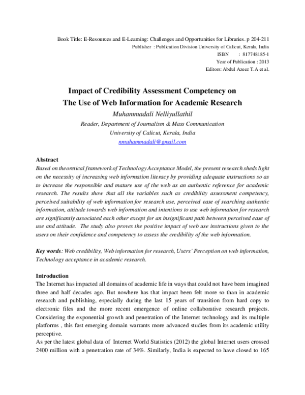 How to determine credibility of research picture