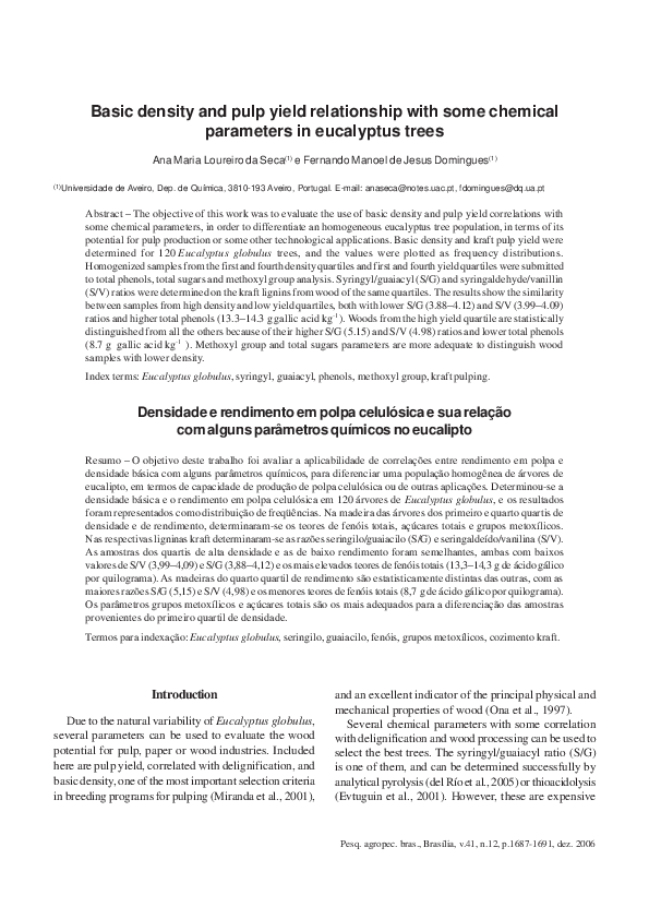 (PDF) Basic density and pulp yield relationship with some chemical ...