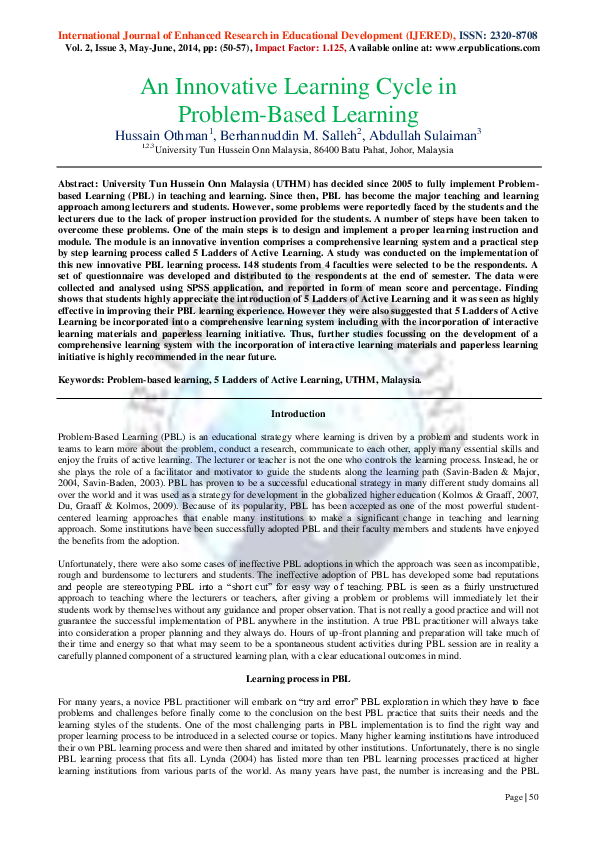 problem based learning steps pdf