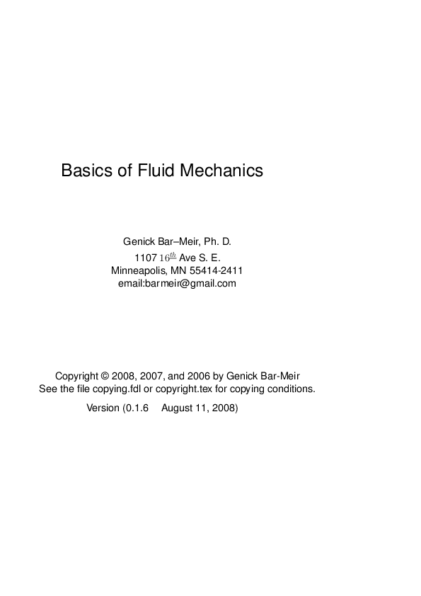 (PDF) Basics of Fluid Mechanics prahalad sahu Academia.edu