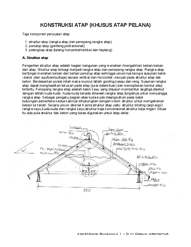 (PDF) KONSTRUKSI ATAP (KHUSUS ATAP PELANA
