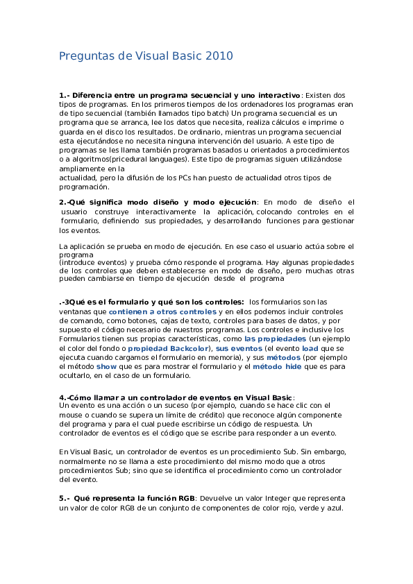 (DOC) Visual Basic 2010