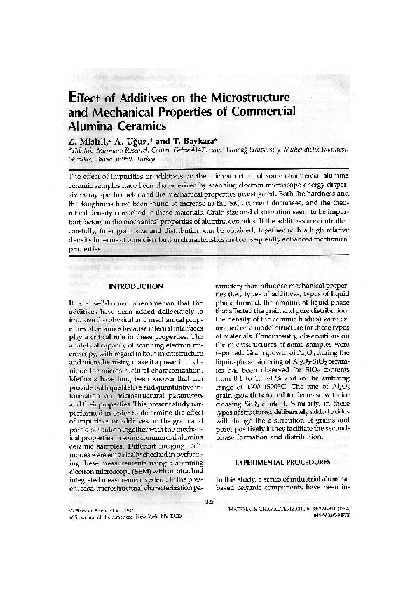 (PDF) Effect of Additives on the Microstructure and Mechanical ...
