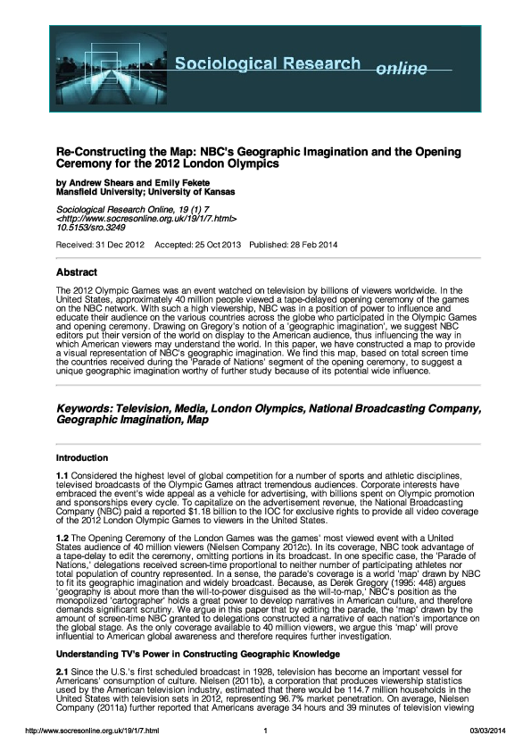 (PDF) Re-Constructing the Map: NBC's Geographic Imagination and the ...