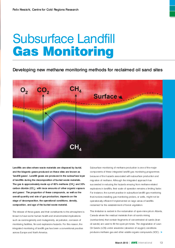 (PDF) Subsurface Landfill Gas Monitoring